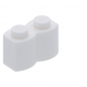 LEGO kocka 1x2 módosított farönk alakú, fehér (30136)
